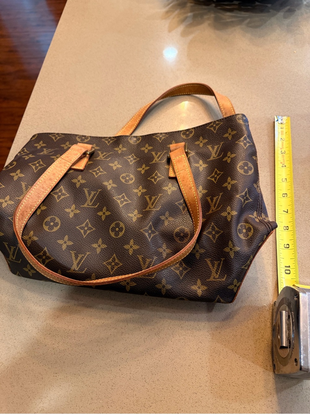 Canvas monogram Cabas Piano Shoulder Bag - Picture 8 of 14
